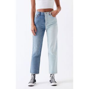 Pacsun High Rise Straight Leg Two Toned Color Block Jeans Sz 28
